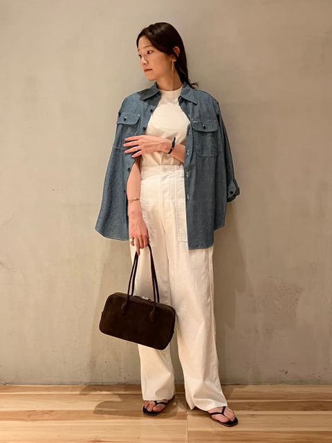 美品　マディソンブルー　ユニセックス　両脇ポケット　シャツジャケット　オーバー MADISONBLUE/マディソンブルー】 HAMPTON SHIRT CHAMBRAY(OW