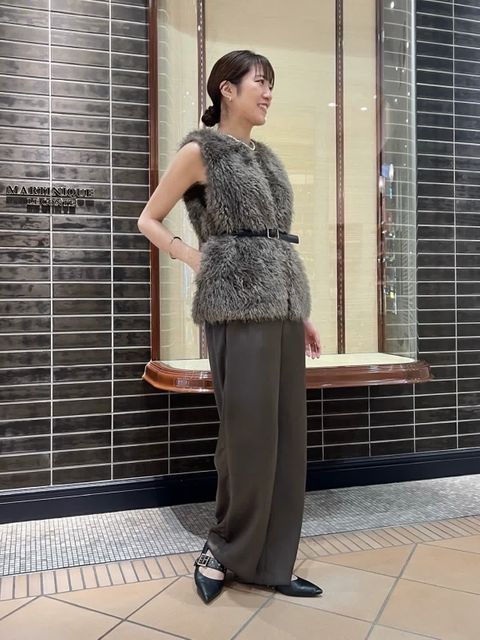 MAISON BOINET/メゾンボワネ】スクエアゴールドバックルベルト