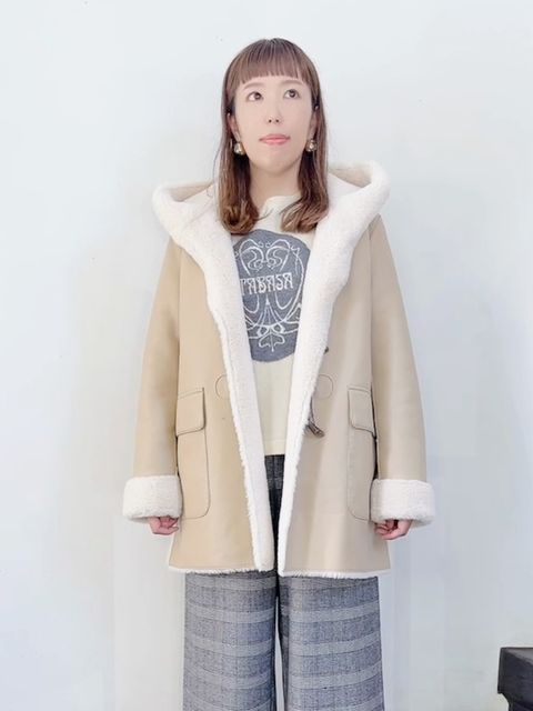 フェイクムートンダッフルコート（WOMEN新着・WOMENアウター・コート）| Papas WEB SHOP