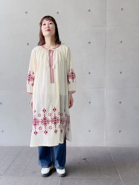 SALE】インドコットン×オルテガ刺繍ワンピース（WOMENトップス