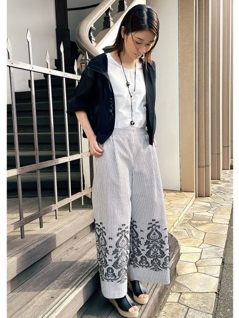TABASA PLUS タバサ　刺繍　リネン　コート　華やか TABASA PLUS タバサ刺繍リネンコート華やか