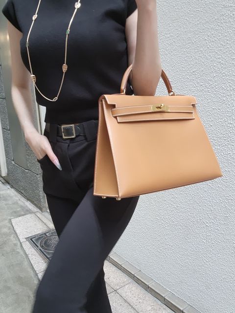 エルメス ケリー 32 外縫い 2WAY ナチュラル ヴォーシャモニー