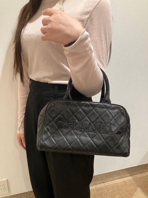 れ*ん様 シャネル CHANEL マトラッセ ミニボストンハンドバッグ シャネル マトラッセ ミニボストンバッグ ブラック カーフスキン