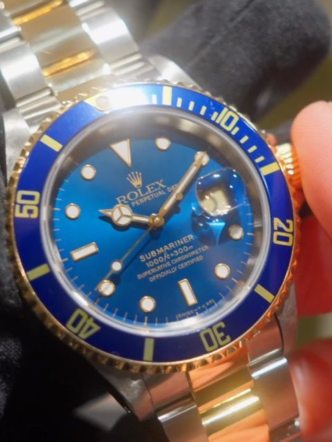 ロレックス サブマリーナ デイト 16613 ブルー メンズ 時計 【中古