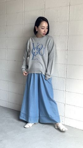 ライトデニムフレアパンツ