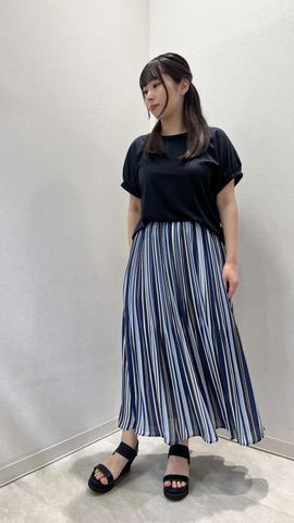 レディース 大人 上品 千鳥格子柄ニットプリーツスカート aljun