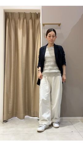 変わり編みボーダープルオーバー