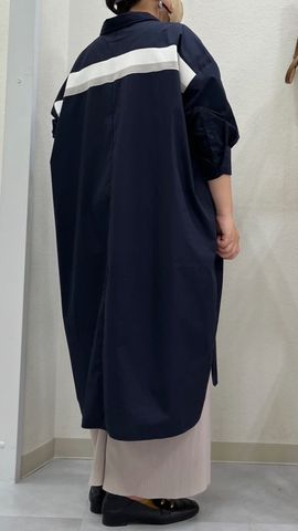 バックニットテープシャツチュニック