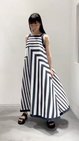 ≪人気≫PLAIN PEOPLE ストライプパネルプリントスカート