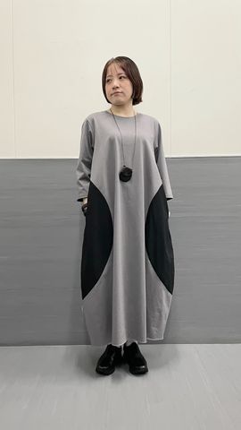 PLAIN PEOPLE オーガニックヘビージャージードッキングコクーンドレス オーガニックヘビージャージードッキングコクーンドレス】｜PLAIN