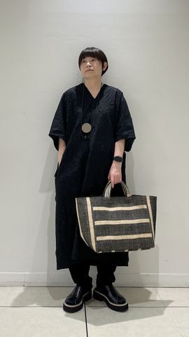 188t*新品 プレインピープル コットン ヘンプ Vネック ワンピース.