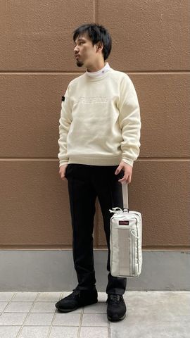 MEN'S MOLE YARN LOGO CREWNECK KNIT（メンズ モールヤーン ロゴクルー