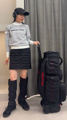 ブリーフィングゴルフレディースダウンレッグウォーマーブラック WOMEN'S HYBRID DOWN LEG WARMER（ウィメンズハイブリッドダウンレッグ