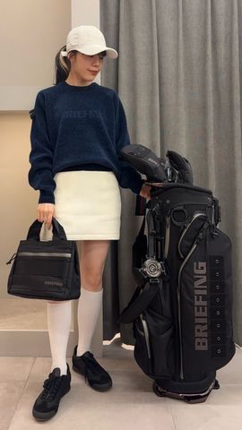 BRIEFING 新品　WINDBLOCK MOLE YARN SKIRT WOMEN'S MOLE YARN LOGO KNIT SKIRT（ウィメンズ モールヤーン