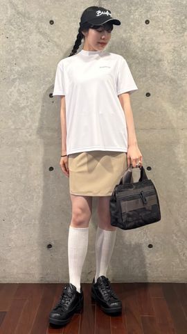 WOMEN'S PUNCHING LOGO HIGH WAIST SKIRT（ウイメンズパンチング
