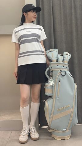 WOMEN'S PANEL STRIPE HIGHNECK（リラックスフィット）（ウイメンズ