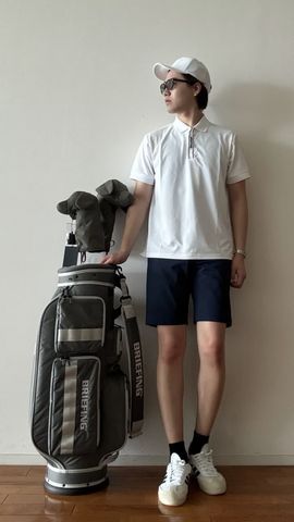 新品　BRIEFING MEN’S MINI LOGO POLO ホワイトL MEN'S MINI LOGO POLO （リラックスフィット）（メンズミニロゴ