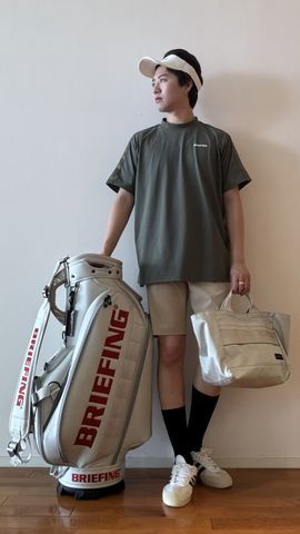 ブリーフィング メンズ バックロゴライン モックネックシャツ MEN'S BACK LOGO LINE HIGHNECK（メンズバックロゴライン