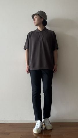 MEN'S MINI 3D LOGO HALFZIP POLO（リラックスフィット）（メンズ ミニ