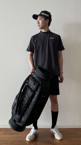 BRIEFING GOLF ブリーフィング 半袖ハイネックシャツ 黒