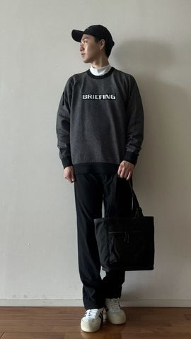 MEN'S BIRDS EYE LOGO CREWNECK KNIT（メンズ バーズアイ ロゴ
