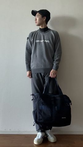 MEN'S BIRDS EYE LOGO CREWNECK KNIT（メンズ バーズアイ ロゴ