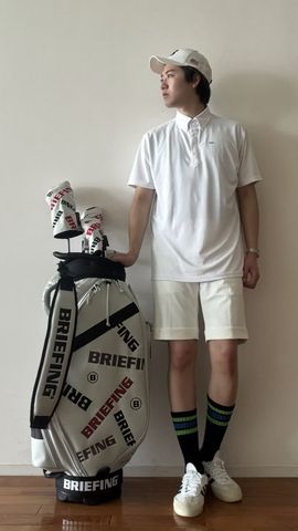 極美品 ブリーフィング ゴルフ リネン混 ドレス ショートパンツ XL ホワイト CL MEN'S DRESS SHORT PANTS（CLメンズドレスショートパンツ