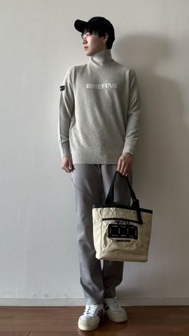 ゆ*ー様 BRIEFING MENS CL ロゴ ジャガード モックネック