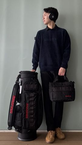 MEN'S MOLE YARN LOGO CREWNECK KNIT（メンズ モールヤーン ロゴクルー