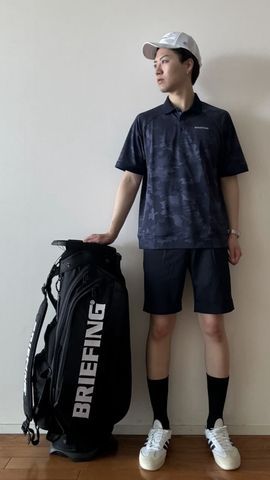 ブリーフィング MENS CAMO JQ HZ SHIRTS ブラックM ゴルフ