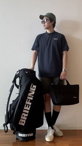新品 BRIEFING LOGO LINE HIGHNECK ネイビー Mサイズ ブリーフィング ゴルフ ウェア メンズ リラックスフィット