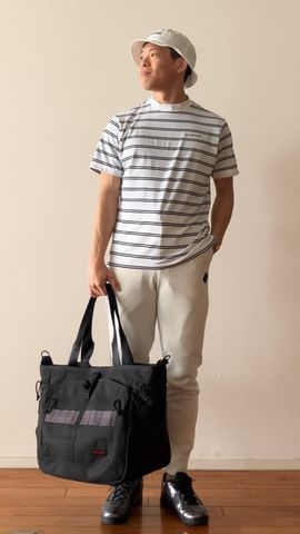 MEN'S DOUBLE STRIPE HIGHNECK （リラックスフィット）（メンズ ダブル
