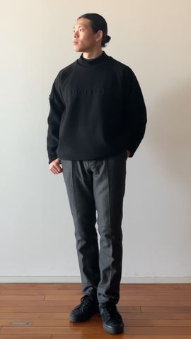 HOL MEN'S STITCH LOGO FAKE LAYERED HIGHNECK（ホリデーメンズ