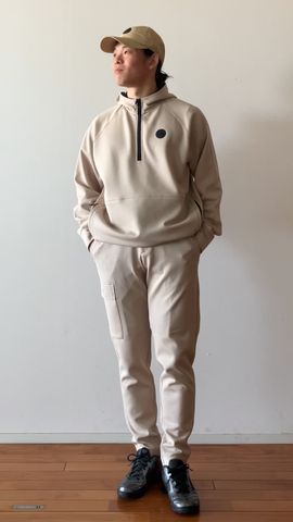 CE MEN'S MESH FAKE LAYERED HALFZIP（CE メンズ メッシュ フェイク