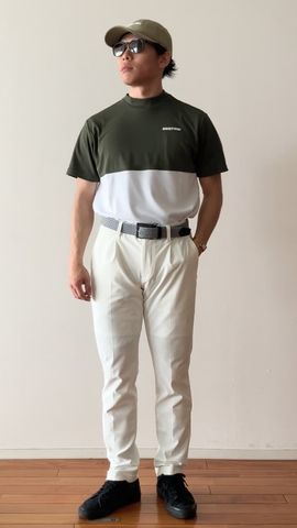 ★美品★BRIEFING バイカラー ノースリーブ　モックネック　サイズ　M CE MEN'S NECK LOGO LS HIGHNECK（リラックスフィット）（メンズ