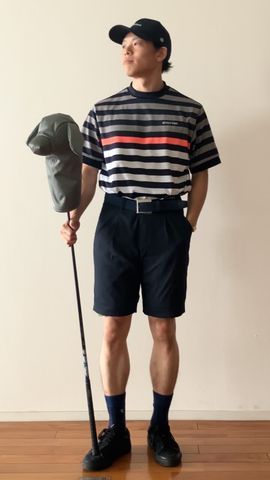 BRIEFING GOLF MARINE STRIPE HIGH NECK／L BRIEFING GOLF MARINE STRIPE HIGH NECK／L