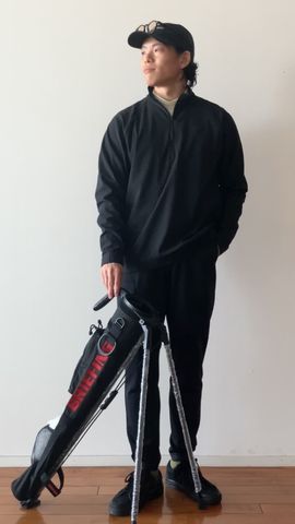 LA MEN'S LOGO RIB LS HALFZIP（リラックスフィット）（LA メンズロゴ