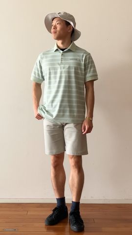 MEN'S DOUBLE STRIPE POLO RF（メンズ ダブルストライプ ポロ