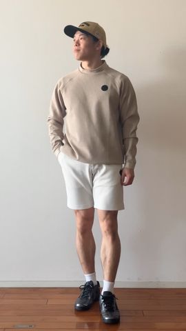 CE MEN'S WAFFLE NECK LOGO LS HIGHNECK（リラックスフィット）（CE