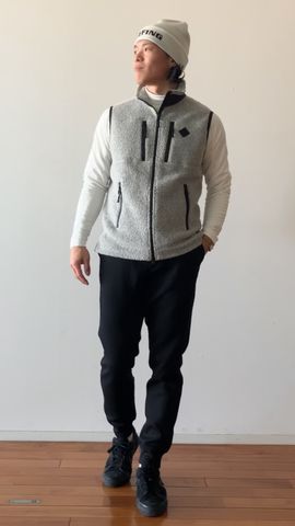 MEN'S WOOL BOA VEST（メンズ ウールボアベスト（ボア・フリース