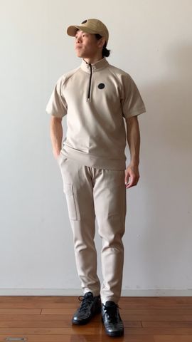 CE MEN'S MESH HALFZIP SHIRT （リラックスフィット）（カッティング