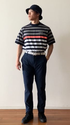MEN'S MARINE STRIPE HIGHNECK（リラックスフィット）（メンズ