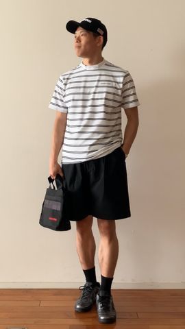 MEN'S DOUBLE STRIPE HIGHNECK （リラックスフィット）（メンズ ダブル