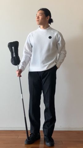 CE MEN'S WAFFLE NECK LOGO LS HIGHNECK（リラックスフィット）（CE