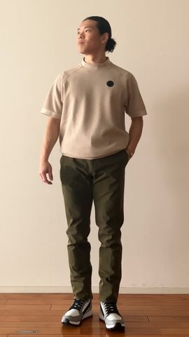 CE MEN'S WAFFLE NECK LOGO HIGHNECK （リラックスフィット）（CE