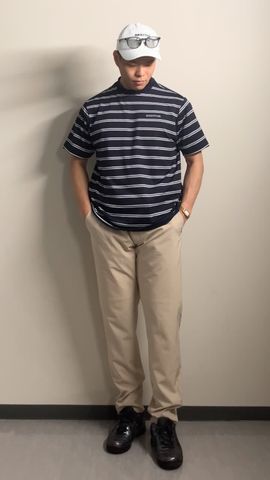 MEN'S DOUBLE STRIPE HIGHNECK （リラックスフィット）（メンズ ダブル