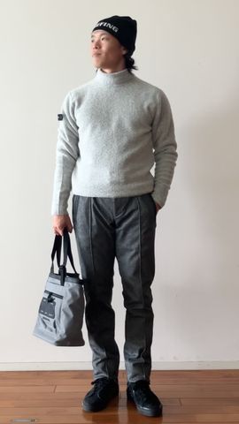 MEN'S BOUCLE YARN TURTLENECK KNIT（メンズ ブークレーヤン