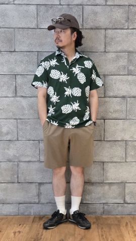 PAIKAJI MS HAPPY PINEAPPLE SKIPPER SHIRT（パイカジ メンズハッピ
