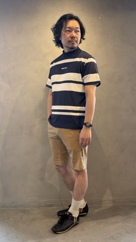 MEN'S PANEL STRIPE HIGHNECK（リラックスフィット）（メンズ パネル
