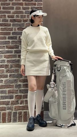 BRIEFING 新品　WINDBLOCK MOLE YARN SKIRT WOMEN'S MOLE YARN LOGO KNIT SKIRT（ウィメンズ モールヤーン